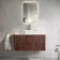 Cadiz Fluted Apex Walnut Wall Hung Drawer Vanity with Marble Top & Reno Basin 1000mm - Chrome Handles