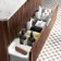 Cadiz Fluted Apex Walnut Wall Hung Drawer Vanity with Marble Top & Reno Basin 1000mm - Chrome Handles