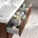 Cadiz Fluted Apex Walnut Wall Hung Double Basin Drawer Vanity 1200mm - Chrome Handles