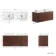 Cadiz Fluted Apex Walnut Double Wall Hung Drawer Vanity with Marble Top & Reno Basin 1200mm - Chrome Handles
