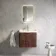 Cadiz Fluted Apex Walnut Wall Hung Basin Drawer Vanity 600mm - Brushed Brass Accents
