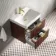 Cadiz Fluted Apex Walnut Wall Hung Basin Drawer Vanity 600mm - Brushed Brass Accents