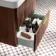 Cadiz Fluted Apex Walnut Wall Hung Basin Drawer Vanity 600mm - Brushed Brass Accents