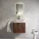 Cadiz Fluted Apex Walnut Wall Hung Drawer Vanity with Marble Top 600mm (Excludes Basin) - Brushed Brass Accents