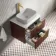 Cadiz Fluted Apex Walnut Wall Hung Drawer Vanity with Marble Top 600mm (Excludes Basin) - Brushed Brass Accents