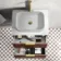 Cadiz Fluted Apex Walnut Wall Hung Drawer Vanity with Marble Top 600mm (Excludes Basin) - Brushed Brass Accents