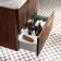 Cadiz Fluted Apex Walnut Wall Hung Drawer Vanity with Marble Top & Nevis Basin 600mm - Brushed Brass Accents