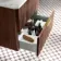 Cadiz Fluted Apex Walnut Wall Hung Drawer Vanity with Marble Top & Reno Basin 600mm - Brushed Brass Accents