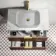 Cadiz Fluted Apex Walnut Wall Hung Drawer Vanity with Marble Top 800mm (Excludes Basin) - Brushed Brass Accents