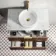 Cadiz Fluted Apex Walnut Wall Hung Drawer Vanity with Marble Top & Nevis Basin 800mm - Brushed Brass Accents