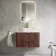 Cadiz Fluted Apex Walnut Wall Hung Drawer Vanity with Marble Top & Reno Basin 800mm - Brushed Brass Accents