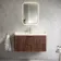 Cadiz Fluted Apex Walnut Wall Hung Basin Drawer Vanity 1000mm - Brushed Brass Accents