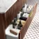 Cadiz Fluted Apex Walnut Wall Hung Drawer Vanity with Marble Top & Marin Basin 1000mm - Brushed Brass Accents