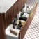 Cadiz Fluted Apex Walnut Wall Hung Drawer Vanity with Marble Top & Nevis Basin 1000mm - Brushed Brass Accents