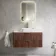 Cadiz Fluted Apex Walnut Wall Hung Drawer Vanity with Marble Top & Reno Basin 1000mm - Brushed Brass Accents
