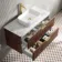 Cadiz Fluted Apex Walnut Wall Hung Drawer Vanity with Marble Top & Reno Basin 1000mm - Brushed Brass Accents
