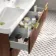 Cadiz Fluted Apex Walnut Wall Hung Double Basin Drawer Vanity 1200mm - Brushed Brass Accents