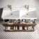 Cadiz Fluted Apex Walnut Wall Hung Double Basin Drawer Vanity 1200mm - Brushed Brass Accents