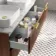 Cadiz Fluted Apex Walnut Double Wall Hung Drawer Vanity with Marble Top & Marin Basin 1200mm - Brushed Brass Accents