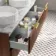 Cadiz Fluted Apex Walnut Double Wall Hung Drawer Vanity with Marble Top & Nevis Basin 1200mm - Brushed Brass Accents