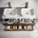 Cadiz Fluted Apex Walnut Double Wall Hung Drawer Vanity with Marble Top & Reno Basin 1200mm - Brushed Brass Accents