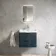 Cadiz Fluted Navy Blue Wall Hung Basin Drawer Vanity 600mm - Chrome Handles