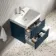 Cadiz Fluted Navy Blue Wall Hung Basin Drawer Vanity 600mm - Chrome Handles