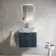 Cadiz Fluted Navy Blue Wall Hung Drawer Vanity with Marble Top 600mm (Excludes Basin) - Chrome Handles