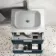 Cadiz Fluted Navy Blue Wall Hung Drawer Vanity with Marble Top 600mm (Excludes Basin) - Chrome Handles