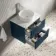 Cadiz Fluted Navy Blue Wall Hung Drawer Vanity with Marble Top & Nevis Basin 600mm - Chrome Handles