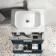 Cadiz Fluted Navy Blue Wall Hung Drawer Vanity with Marble Top & Reno Basin 600mm - Chrome Handles