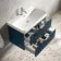 Cadiz Fluted Navy Blue Wall Hung Basin Drawer Vanity 800mm - Chrome Handles
