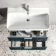Cadiz Fluted Navy Blue Wall Hung Basin Drawer Vanity 800mm - Chrome Handles