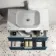 Cadiz Fluted Navy Blue Wall Hung Drawer Vanity with Marble Top 800mm (Excludes Basin) - Chrome Handles