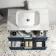 Cadiz Fluted Navy Blue Wall Hung Drawer Vanity with Marble Top & Marin Basin 800mm - Chrome Handles