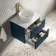 Cadiz Fluted Navy Blue Wall Hung Drawer Vanity with Marble Top & Nevis Basin 600mm - Brushed Brass Accents