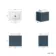 Cadiz Fluted Navy Blue Wall Hung Drawer Vanity with Marble Top & Reno Basin 600mm - Brushed Brass Accents