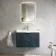 Cadiz Fluted Navy Blue Wall Hung Basin Drawer Vanity 800mm - Brushed Brass Accents