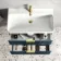 Cadiz Fluted Navy Blue Wall Hung Basin Drawer Vanity 800mm - Brushed Brass Accents