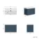 Cadiz Fluted Navy Blue Wall Hung Basin Drawer Vanity 800mm - Brushed Brass Accents
