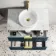 Cadiz Fluted Navy Blue Wall Hung Drawer Vanity with Marble Top & Nevis Basin 800mm - Brushed Brass Accents