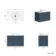 Cadiz Fluted Navy Blue Wall Hung Drawer Vanity with Marble Top & Nevis Basin 800mm - Brushed Brass Accents