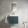 Cadiz Fluted Mystic Green Wall Hung Basin Drawer Vanity 600mm - Chrome Handles