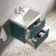 Cadiz Fluted Mystic Green Wall Hung Basin Drawer Vanity 600mm - Chrome Handles
