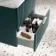Cadiz Fluted Mystic Green Wall Hung Drawer Vanity with Marble Top 600mm (Excludes Basin) - Chrome Handles
