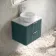 Cadiz Fluted Mystic Green Wall Hung Drawer Vanity with Marble Top & Nevis Basin 600mm - Chrome Handles