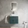 Cadiz Fluted Mystic Green Wall Hung Drawer Vanity with Marble Top & Reno Basin 600mm - Chrome Handles