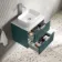 Cadiz Fluted Mystic Green Wall Hung Drawer Vanity with Marble Top & Reno Basin 600mm - Chrome Handles