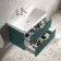 Cadiz Fluted Mystic Green Wall Hung Basin Drawer Vanity 800mm - Chrome Handles