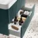 Cadiz Fluted Mystic Green Wall Hung Basin Drawer Vanity 800mm - Chrome Handles